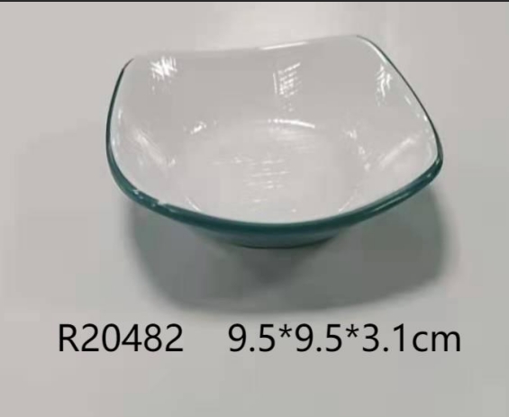 布纹绿白R20482  3.75寸酱料碟