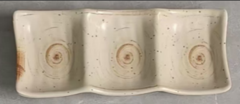 日式复古风77209 三格酱料碟