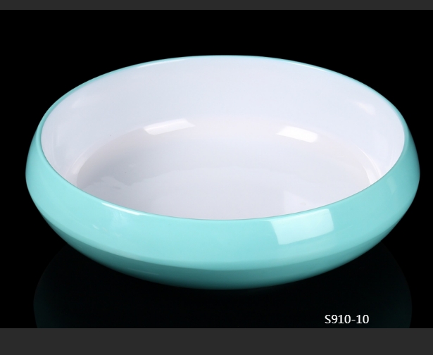 S910-10/12白玉绿10寸12寸鼓形汤碗