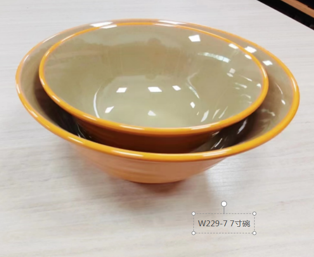 土黄喷点+土陶喷点双色加金W229-7  7寸8寸9寸碗