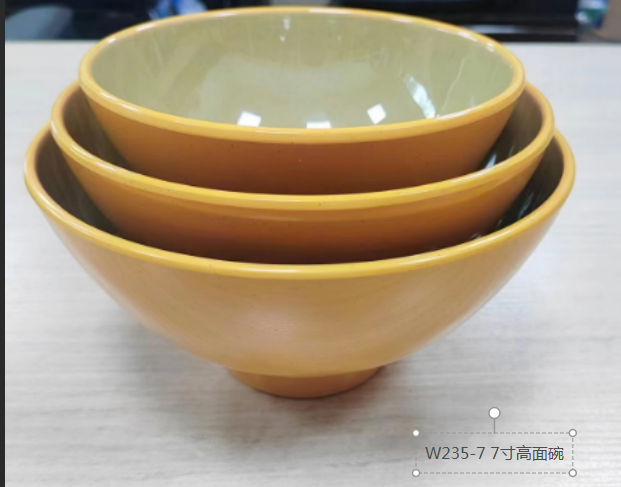 土黄喷点+土陶喷点双色加金W235-7  7寸8寸9寸高面碗