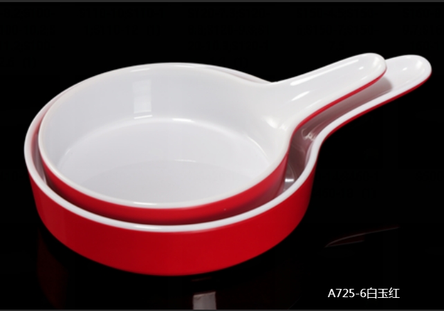 A725-6白玉红 6寸7寸带柄直边汤碗