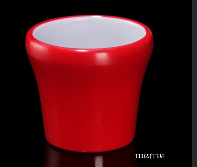 T1165白玉红3.2寸鼓边杯