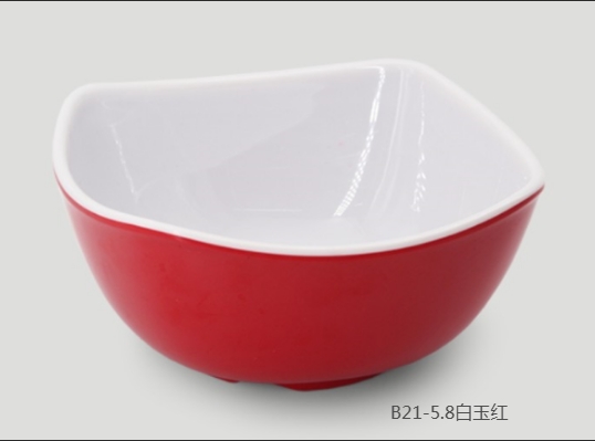 B21-5.8白玉红5.7寸四方碗
